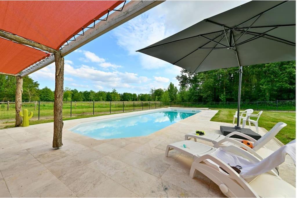 Вилла L'Evasion En Pierre Piscine Et Etang Prive Sevremoine Экстерьер фото